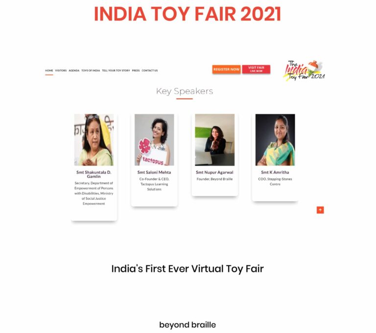 Beyond Braille Founder honoured in India Toy Fair 2021