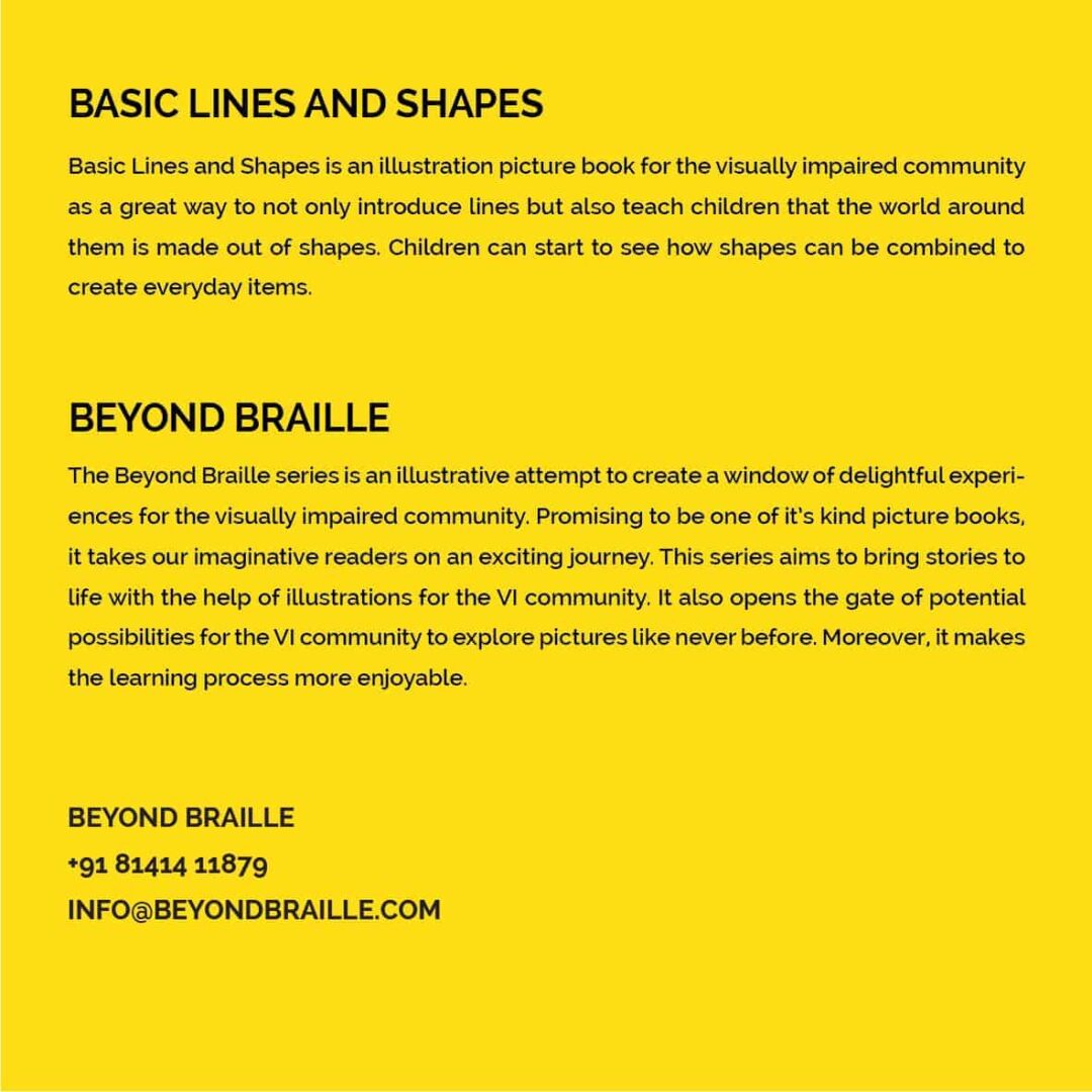 A brief information about basic lines and shapes braille book also a brief introduction about beyond braille brand