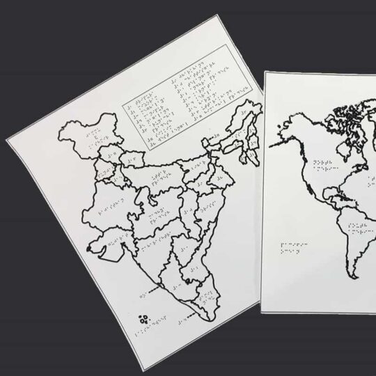 India map and world map by Beyond Braille